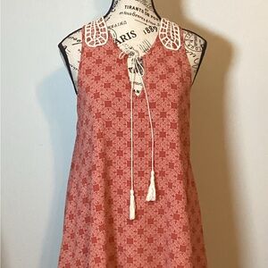 HI-LO RACERBACK DRESS W/COTTON CROCHETED DETAILS SUMMERTIME ☀️SIZE MED